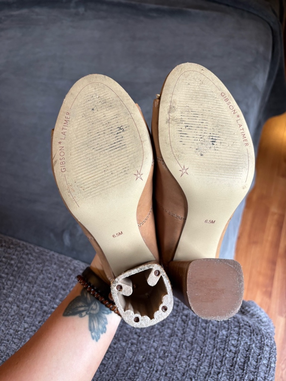 Gibson Latimer Block Heel Open Toe Mules, Size 6.5 - Picture 8 of 10